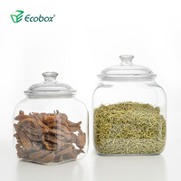EcoBOX FB300-1 14L Ervas herméticas Recipientes de alimentos podem nozes frascos de armazenamento de doces quadrados
