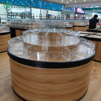 GMG-006 EcoBox Supermercado Metal De Madeira Redonda Display Estável Exibir prateleira para lojas